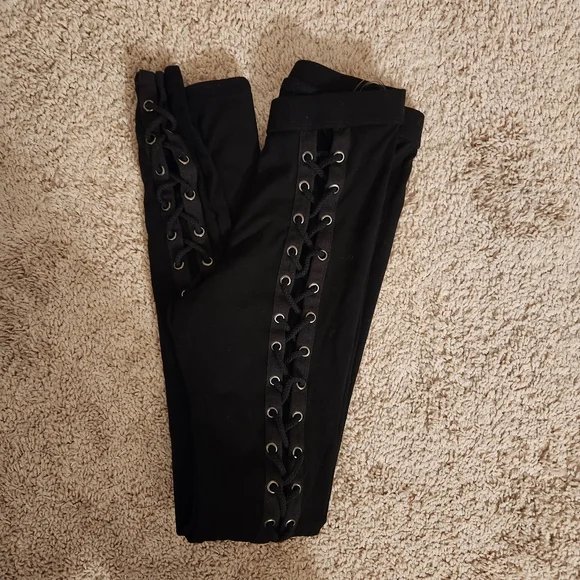Hot & Delicious Black Corset Leggings Size Small - Picture 8 of 8
